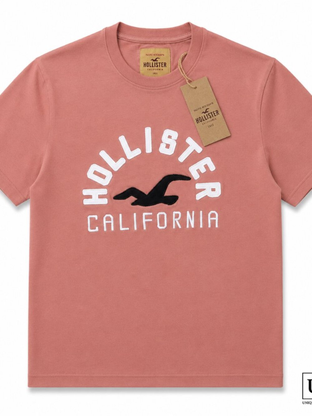 Hollister Men’s Pink Logo Graphic T-Shirt NWT | California Crew Neck Tee